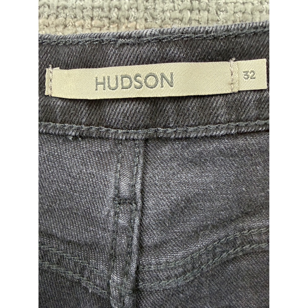 Hudson Remi Women's‎ Size 32 High Rise Straight Leg Jeans Black Raw Hem Stretch - Picture 4 of 10